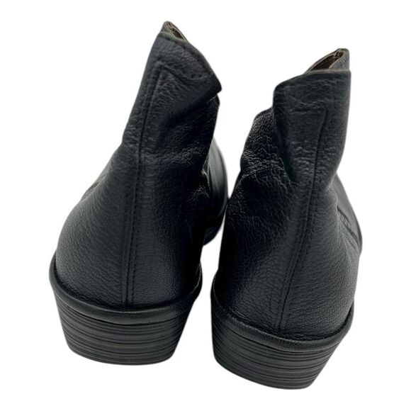 Fly London Women's Leather Side Zip Poro Wedge Ankle Bootie Black Size 36 - Picture 6 of 12